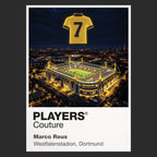 Marco Reus Borussia Dortmund number 11 Icons in Lights Frame artwork in black