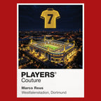 Marco Reus Borussia Dortmund number 11 Icons in Lights Frame artwork in red