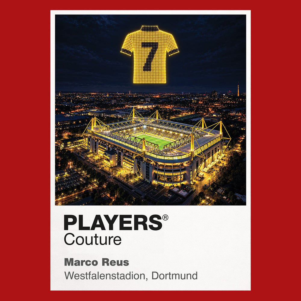 Marco Reus Borussia Dortmund number 11 Icons in Lights Frame artwork in red
