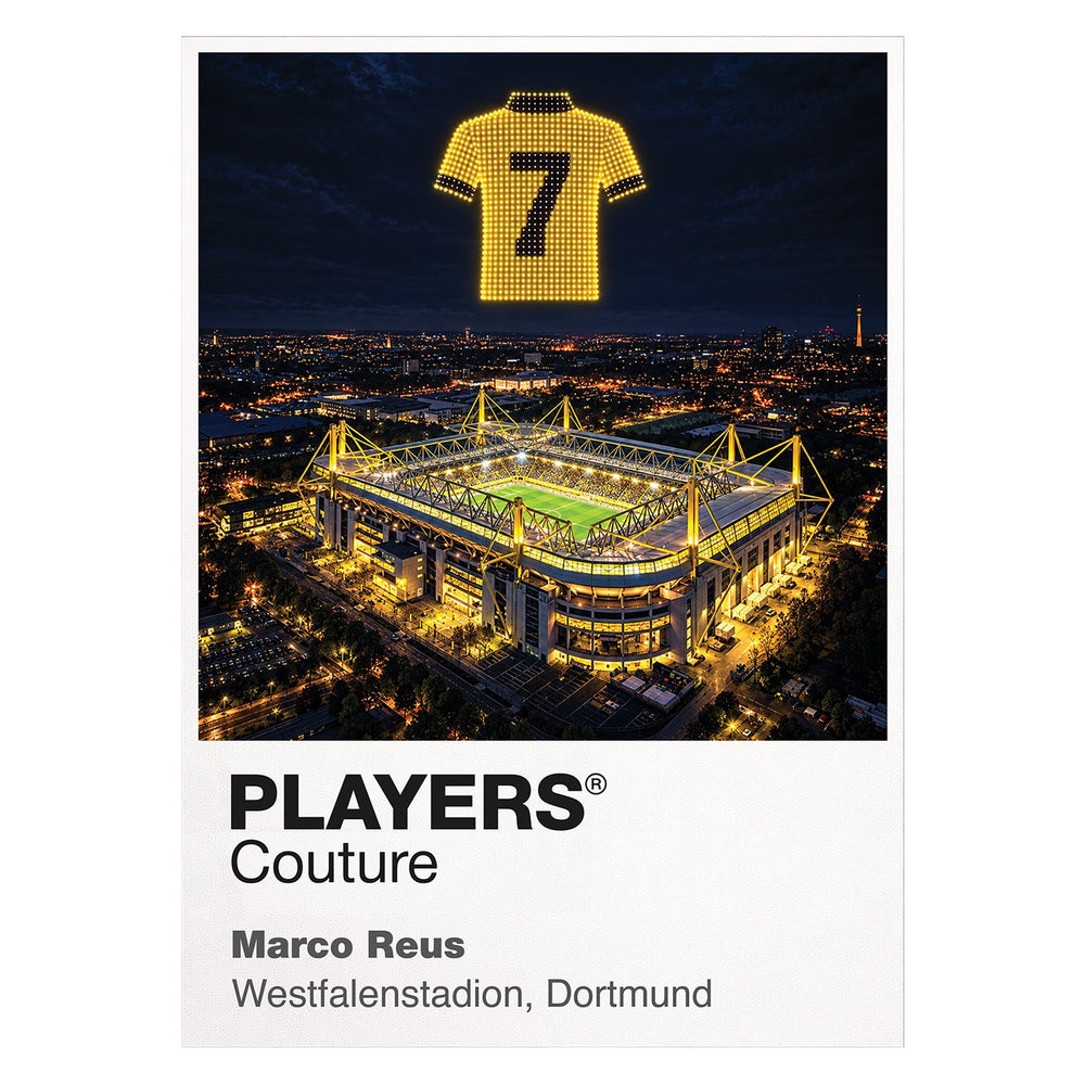 Marco Reus Borussia Dortmund number 11 Icons in Lights Frame artwork in white