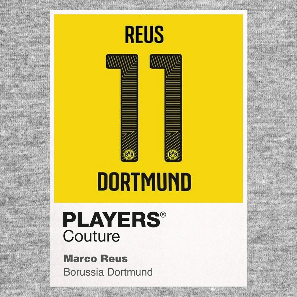 Marco Reus 11 Football Shirt Frame Men's Hoodie – grey close-up detail shot of the Marco Reus 11 Football Players Couture