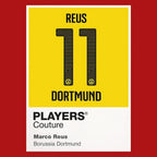 Marco Reus 11 Football Shirt Frame Men's Hoodie – red close-up detail shot of the Marco Reus 11 Football Players Couture