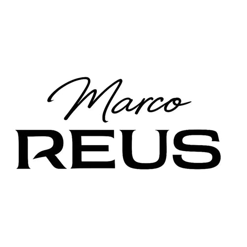 Marco Reus Logo Men's T-Shirt – white close-up detail shot of the Marco Reus Players Couture logo design