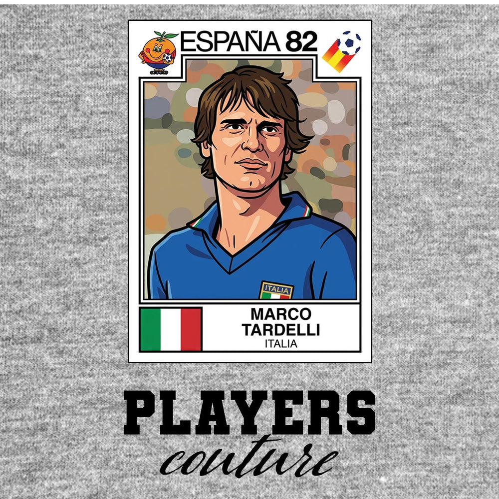 Marco Tardelli World Cup Sticker Kids Hoodie – marco tardelli grey Players Couture design