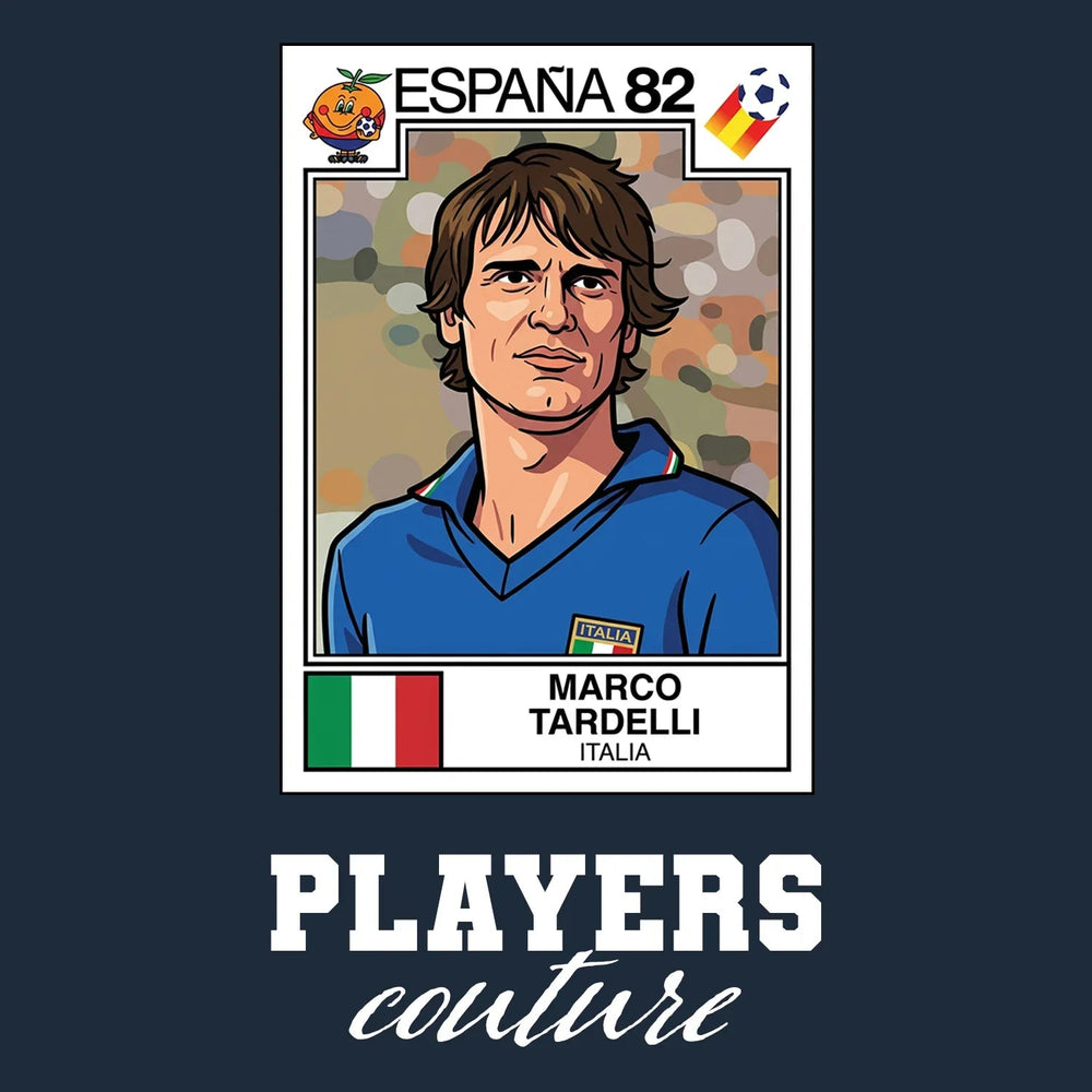 Marco Tardelli World Cup Sticker Kids Hoodie – marco tardelli navy Players Couture design