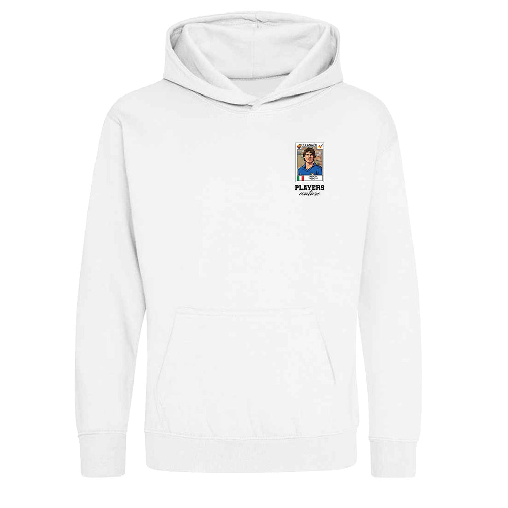 Marco Tardelli World Cup Sticker Kids Hoodie – marco tardelli sticker kids white hoodie Players Couture design