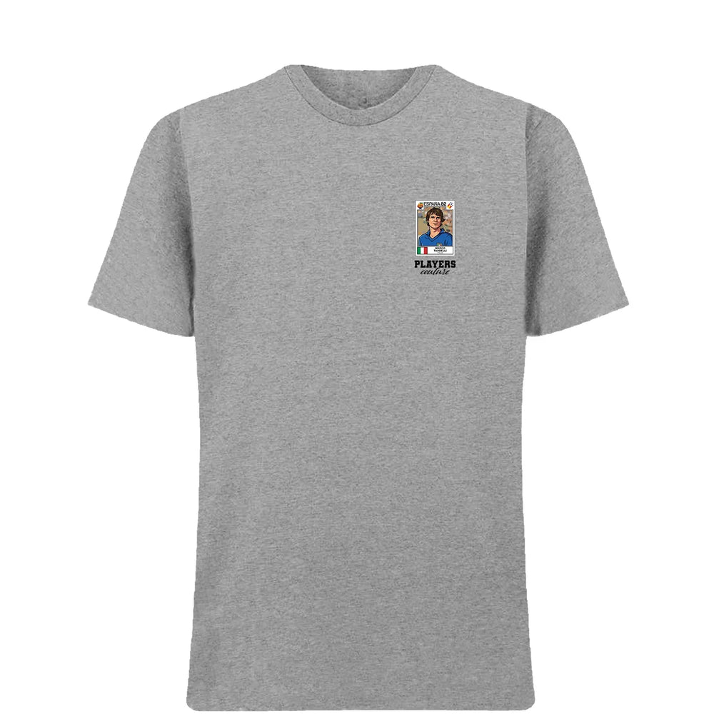 Marco Tardelli World Cup t-shirt – grey men's t-shirt featuring the Marco Tardelli World Cup Players Couture logo