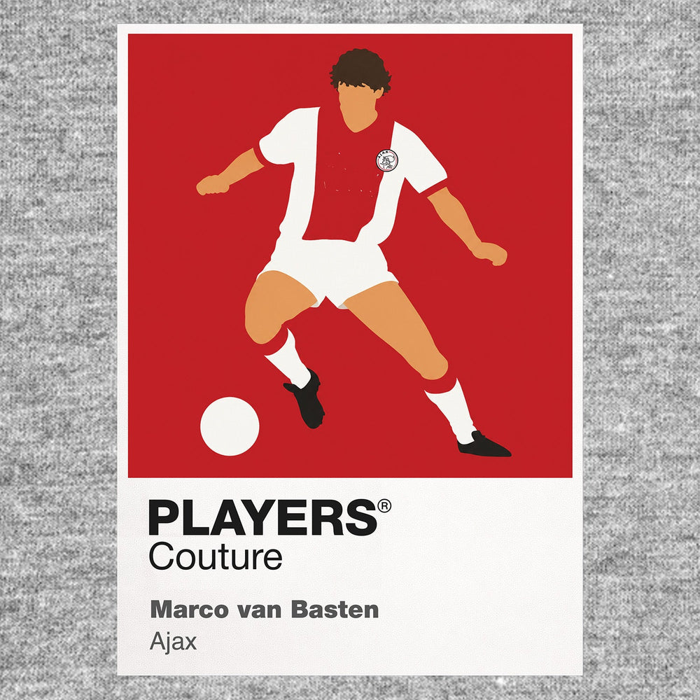 Marco van Basten Ajax Icon Frame Men's Hoodie — Gray Artwork