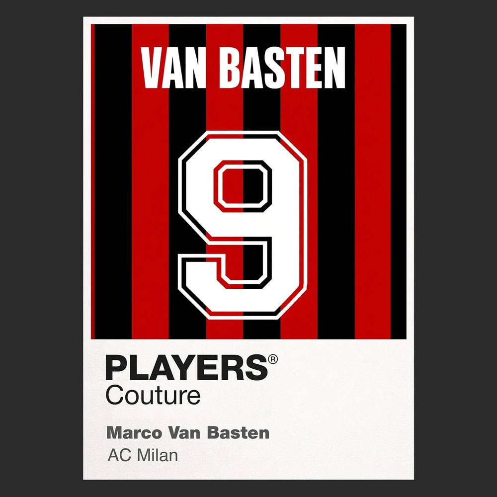 Marco Van Basten 9 Football Shirt Frame Men's Hoodie – black close-up detail shot of the Marco Van Basten 9 Football Players