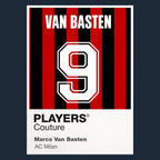 Marco Van Basten 9 Football Shirt Frame Men's Hoodie – navy close-up detail shot of the Marco Van Basten 9 Football Players