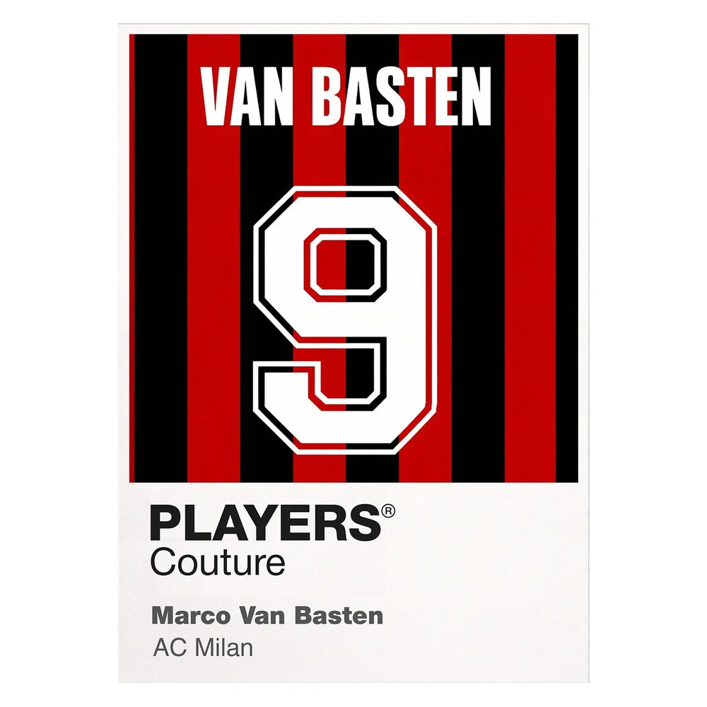 Marco Van Basten 9 Football Shirt Frame Men's Hoodie – white close-up detail shot of the Marco Van Basten 9 Football Players