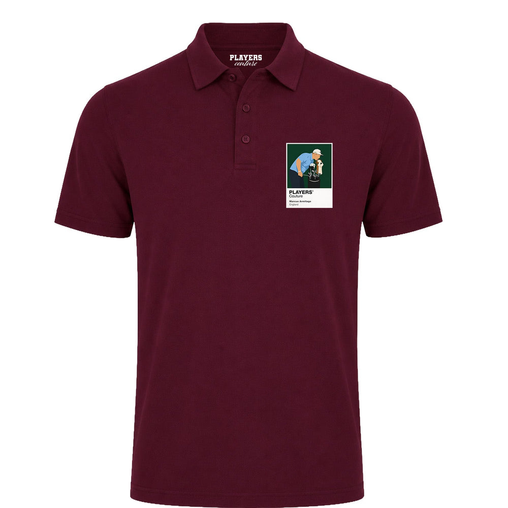 Marcus Armitage Golf Icon Frame Men's Polo Shirt - Burgundy