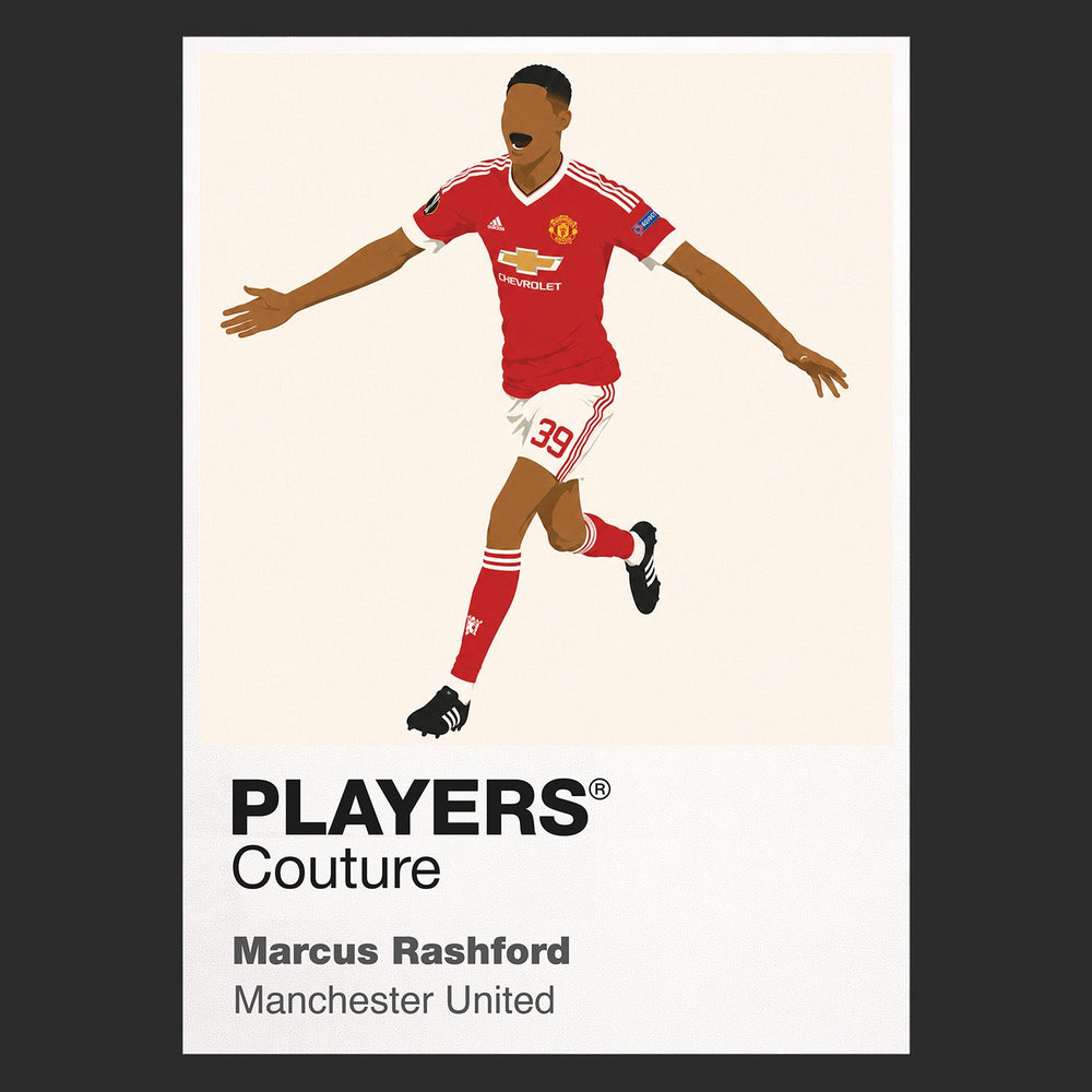 Marcus Rashford Manchester United black Icon Frame artwork detail