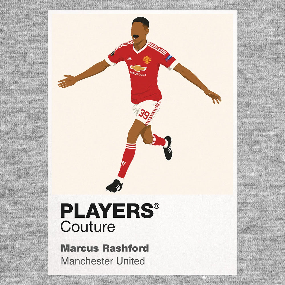 Marcus Rashford Manchester United grey Icon Frame artwork detail