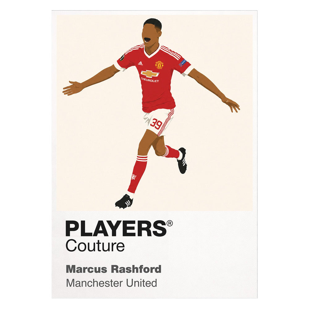 Marcus Rashford Manchester United white Icon Frame artwork detail