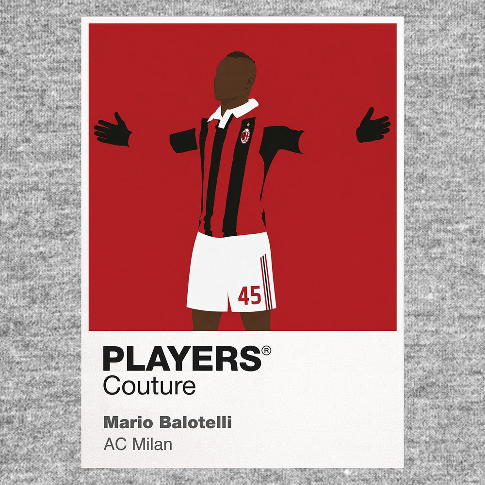 Mario Balotelli AC Milan grey Icon Frame artwork detail