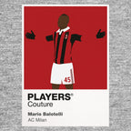 Mario Balotelli AC Milan grey Icon Frame artwork detail