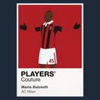 Mario Balotelli AC Milan navy Icon Frame artwork detail