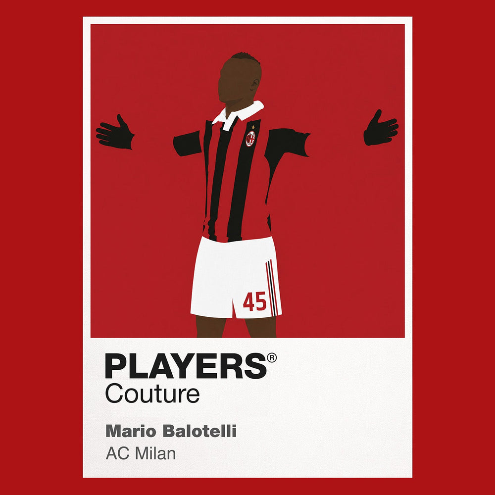 Mario Balotelli AC Milan red Icon Frame artwork detail