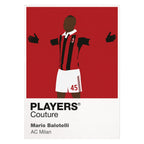 Mario Balotelli AC Milan white Icon Frame artwork detail