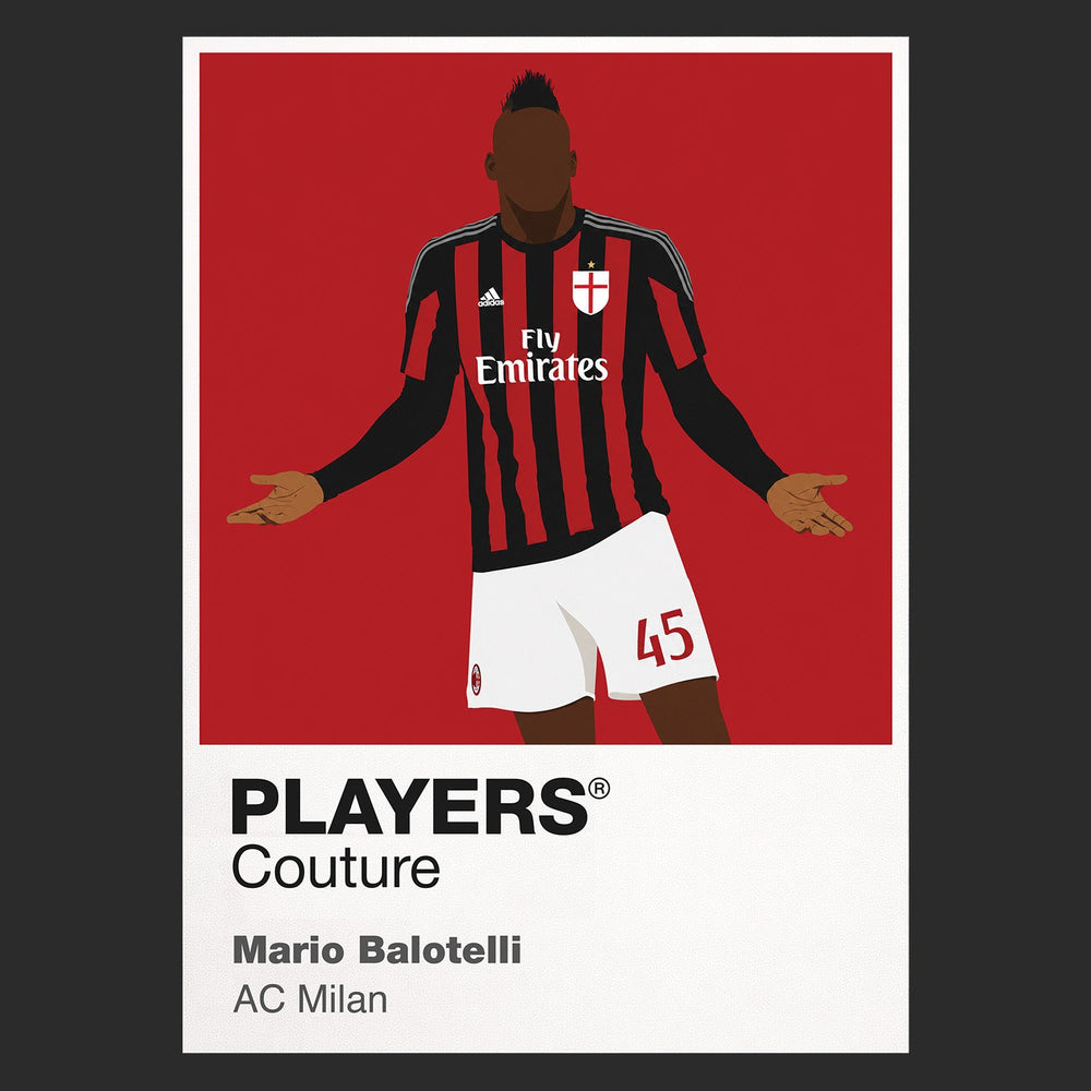 Mario Balotelli AC Milan black Icon Frame artwork detail