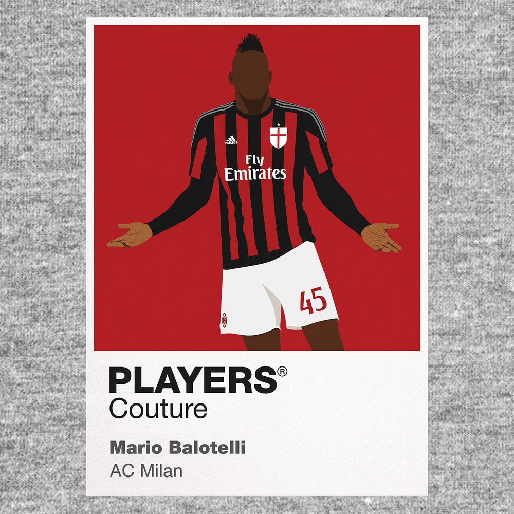 Mario Balotelli AC Milan grey Icon Frame artwork detail