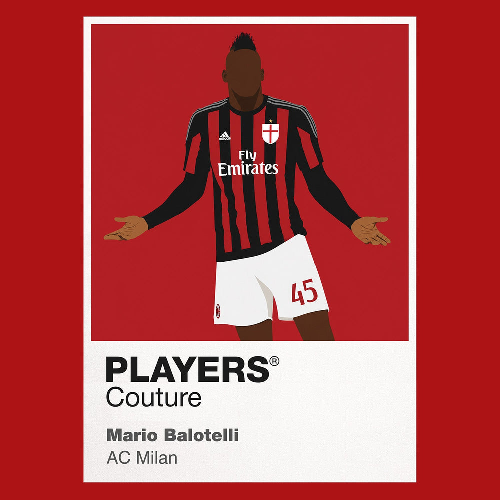Mario Balotelli AC Milan red Icon Frame artwork detail