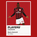 Mario Balotelli AC Milan red Icon Frame artwork detail