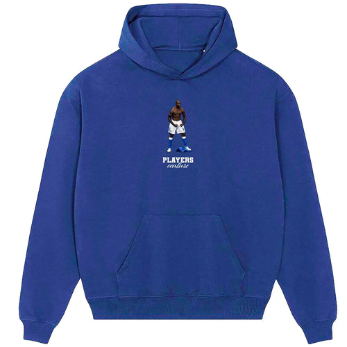 Mario Balotelli hoodie – navy men's hoodie with white Mario Balotelli letters and Players Couture logo on the chest