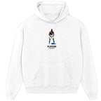 Mario Balotelli hoodie – white men's hoodie with black Mario Balotelli letters and Players Couture logo on the chest