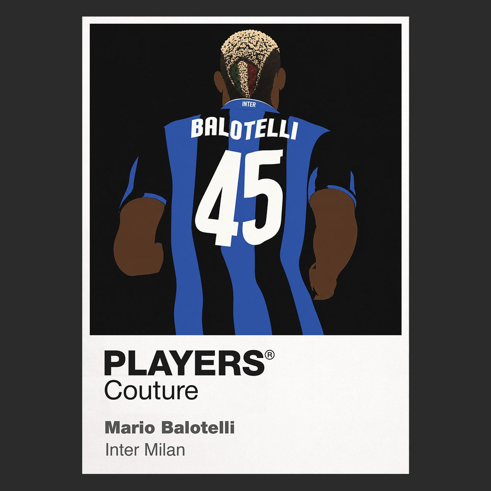 Mario Balotelli Inter Milan black Icon Frame artwork detail