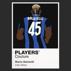 Mario Balotelli Inter Milan black Icon Frame artwork detail