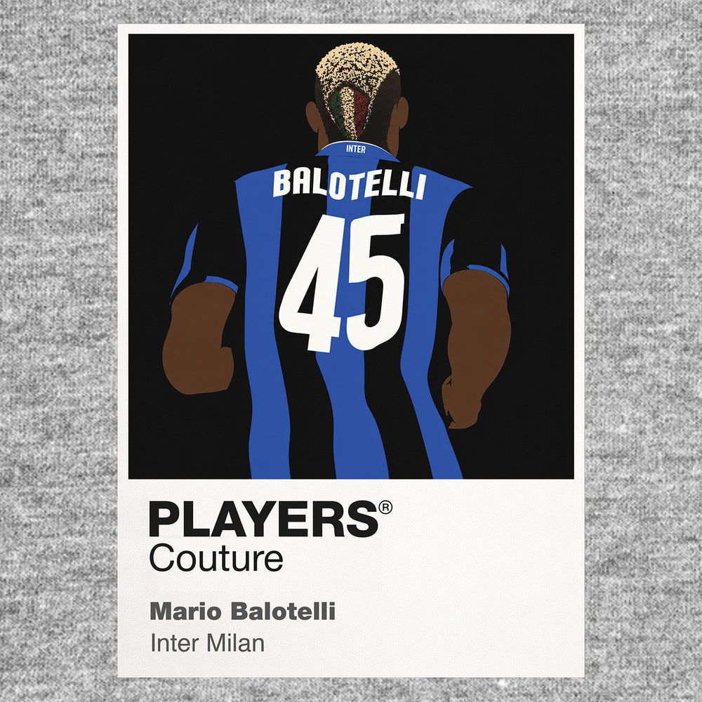 Mario Balotelli Inter Milan grey Icon Frame artwork detail