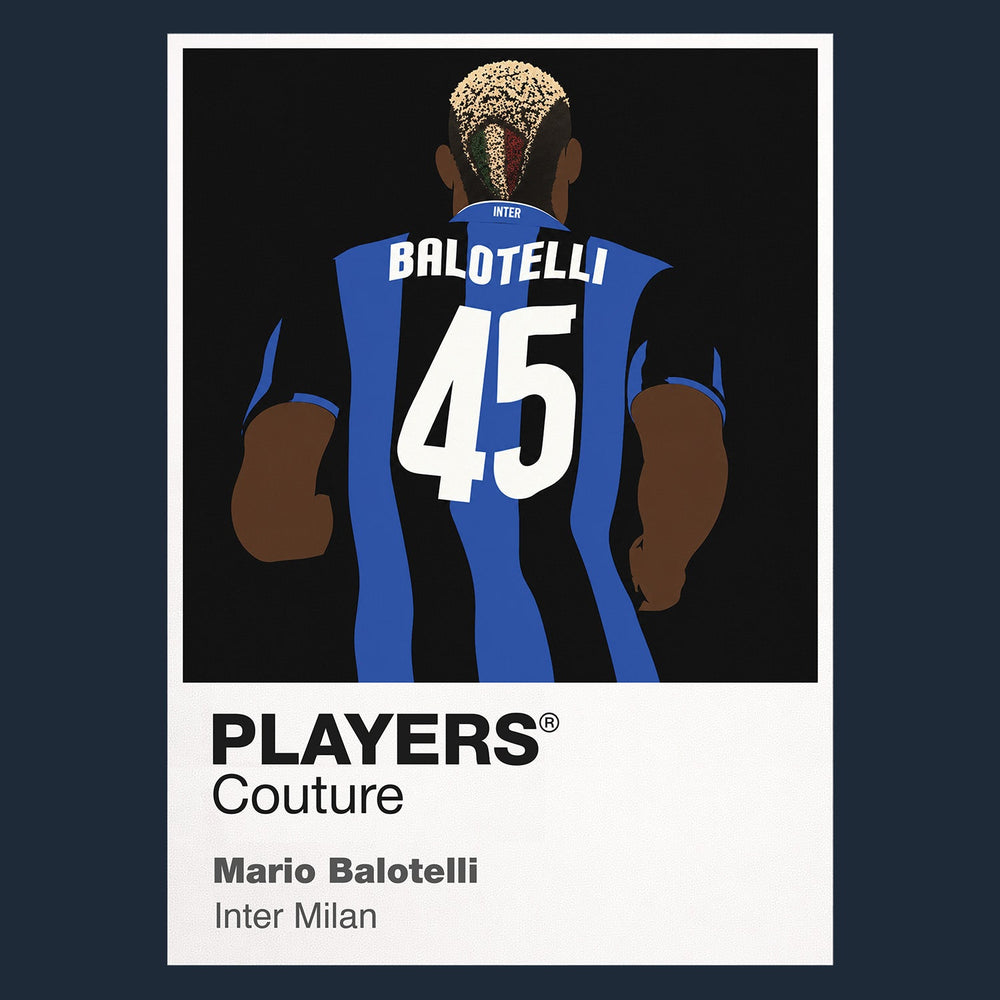 Mario Balotelli Inter Milan navy Icon Frame artwork detail