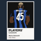 Mario Balotelli Inter Milan navy Icon Frame artwork detail