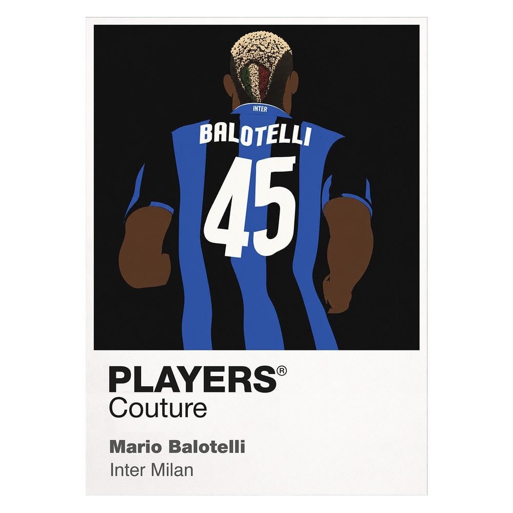 Mario Balotelli Inter Milan white Icon Frame artwork detail