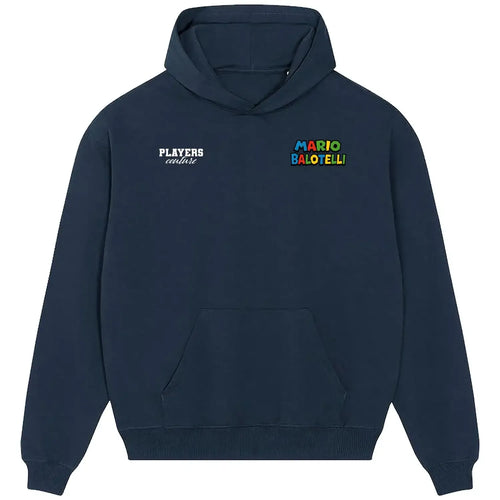 Mario Balotelli hoodie – navy men's hoodie featuring the Mario Balotelli Players Couture logo
