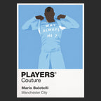 Mario Balotelli Manchester City Icon Frame Men's Hoodie — Black Artwork
