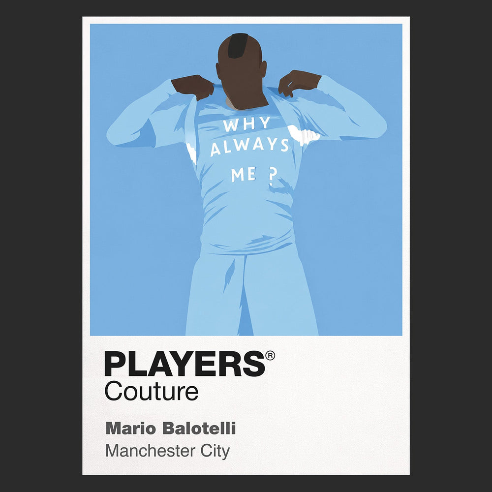 Mario Balotelli Manchester City Icon Frame Kids T-Shirt — Black Artwork
