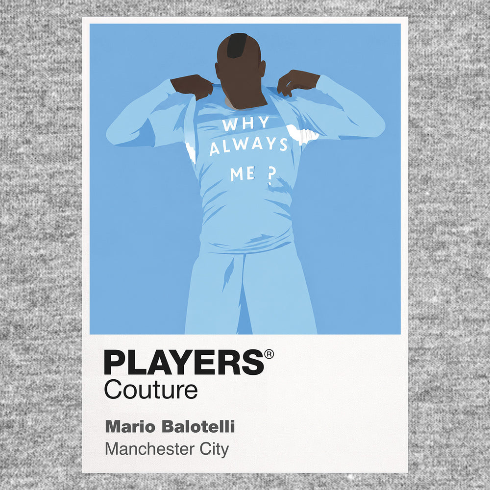 Mario Balotelli Manchester City Icon Frame — Gray