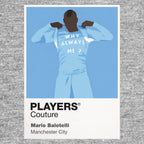 Mario Balotelli Manchester City Icon Frame Kids Hoodie — Gray Artwork