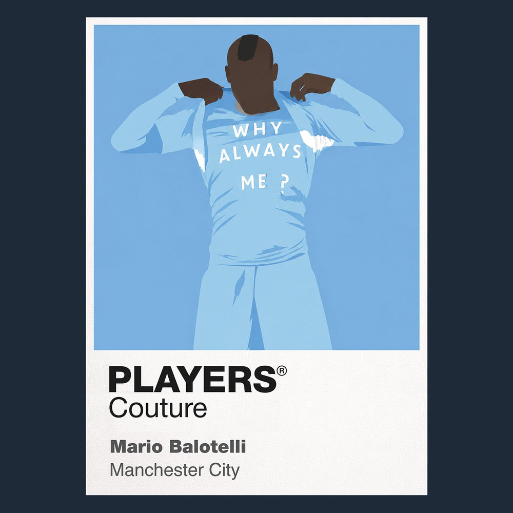 Mario Balotelli Manchester City Icon Frame Men's Hoodie — Navy Artwork