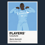 Mario Balotelli Manchester City Icon Frame Kids Hoodie — Navy Artwork