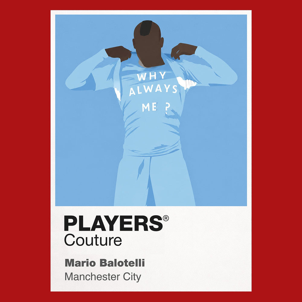 Mario Balotelli Manchester City Icon Frame Kids Hoodie — Red Artwork