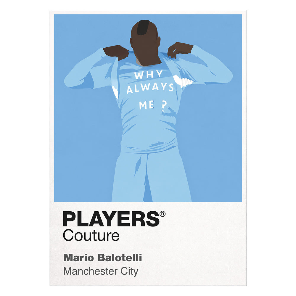 Mario Balotelli Manchester City Icon Frame — White