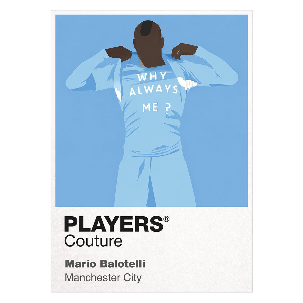 Mario Balotelli Manchester City Icon Frame — White