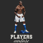 Mario Balotelli Badge Men's Hoodie – black close-up detail shot of the Mario Balotelli Players Couture logo design