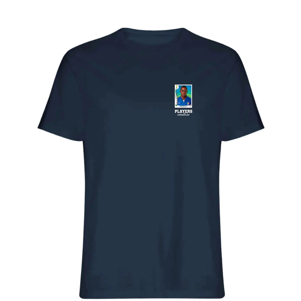 Mario Balotelli World Cup t-shirt – navy men's t-shirt featuring the Mario Balotelli World Cup Players Couture logo