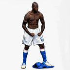 Mario Balotelli Icon hoodie – white men's hoodie with black Mario Balotelli Icon letters and Players Couture logo on the