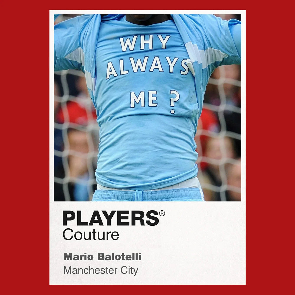 Mario Balotelli Why Always Me? Shirt Frame Men's Hoodie – red close-up detail shot of the Mario Balotelli Why Always Me?